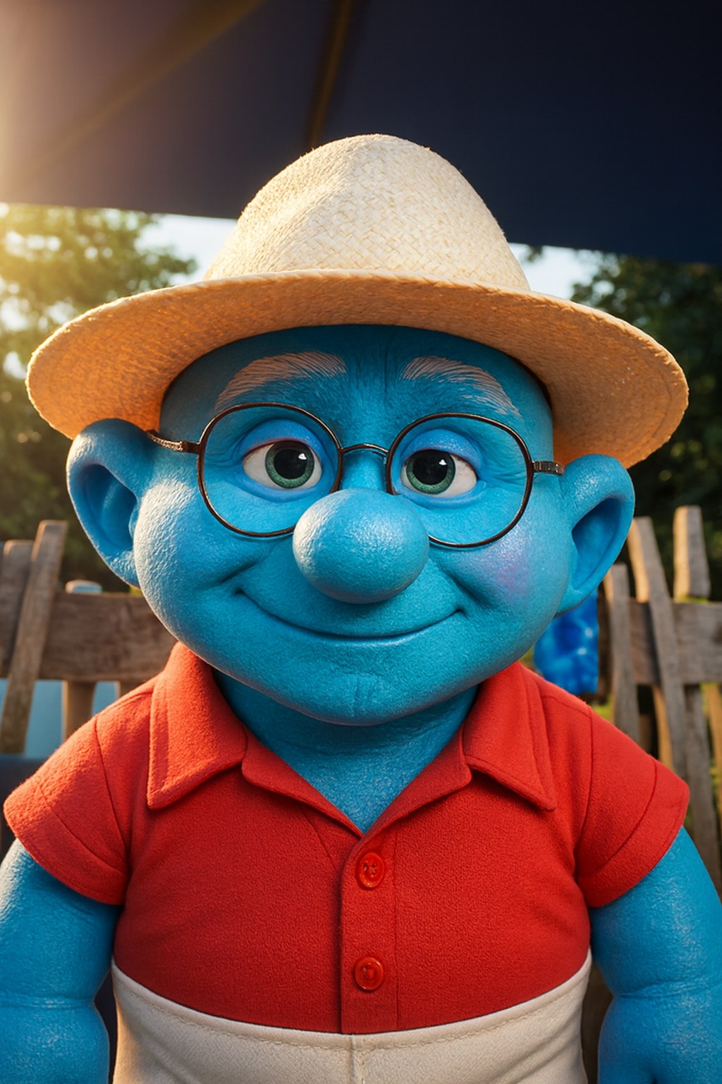 papa schtroumpf en vacances