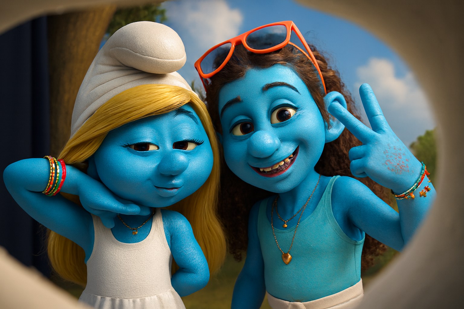 selfie de vacances entre amies