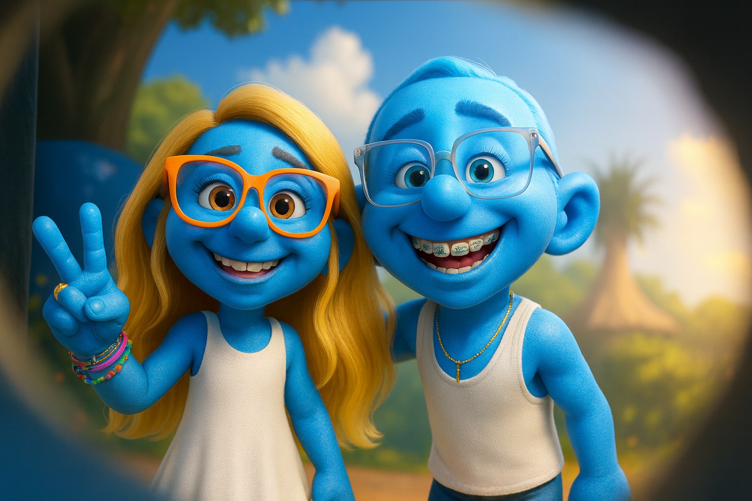 smurfs selfie fun